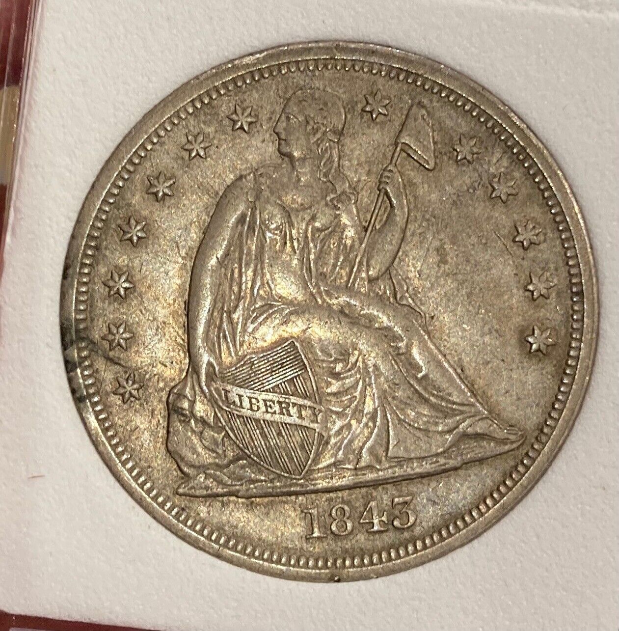 Us 1843 P Seated Liberty Dollar  Very Nice Coin