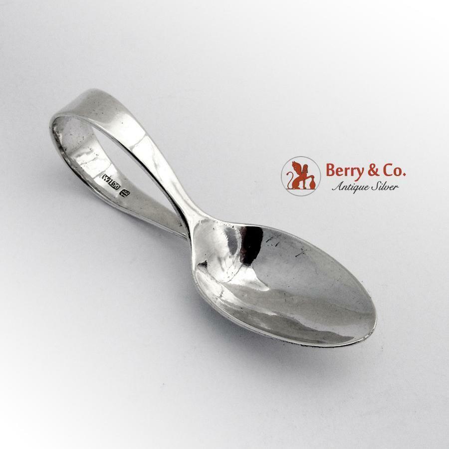Chinese Export Silver Baby Spoon Curved Handle 1920